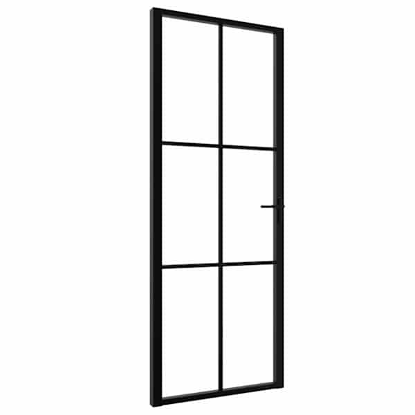 vidaXL siseuks, ESG klaas ja alumiinium, 76 x 201,5 cm, must