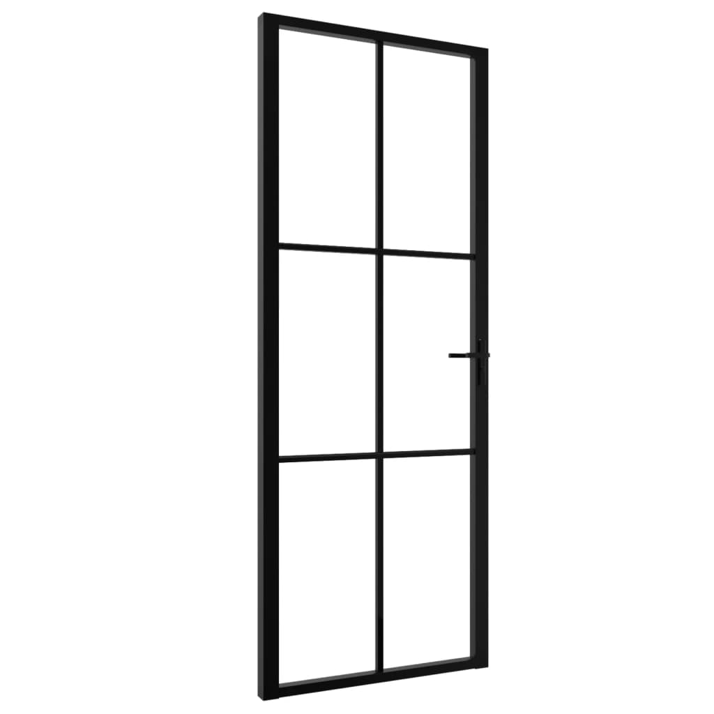 Thumbnail - vidaXL Innentür ESG Glas und Aluminium 76x201,5 cm Schwarz