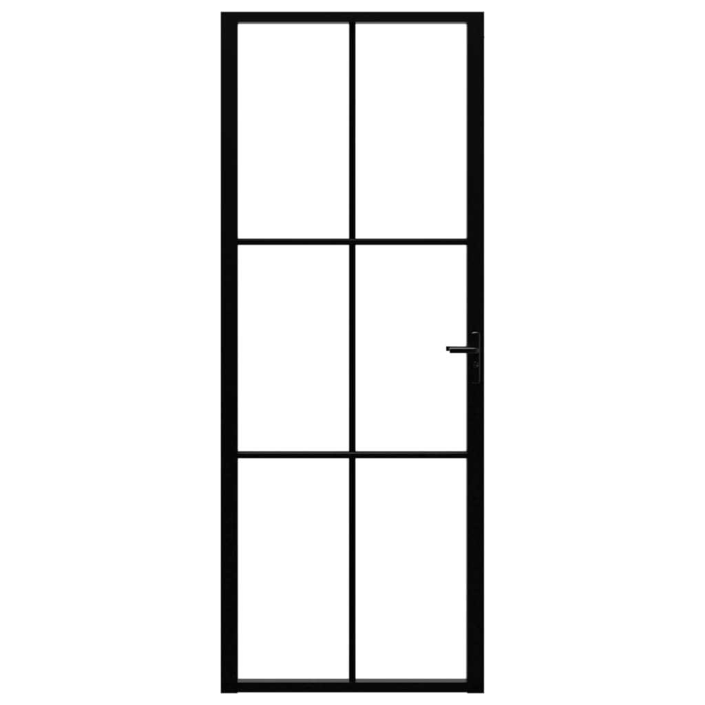 Thumbnail - vidaXL Innentür ESG Glas und Aluminium 76x201,5 cm Schwarz