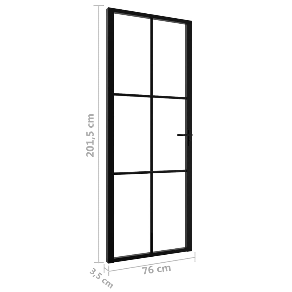 Interiérové dveře ESG sklo a hliník 76 x 201,5 cm černé