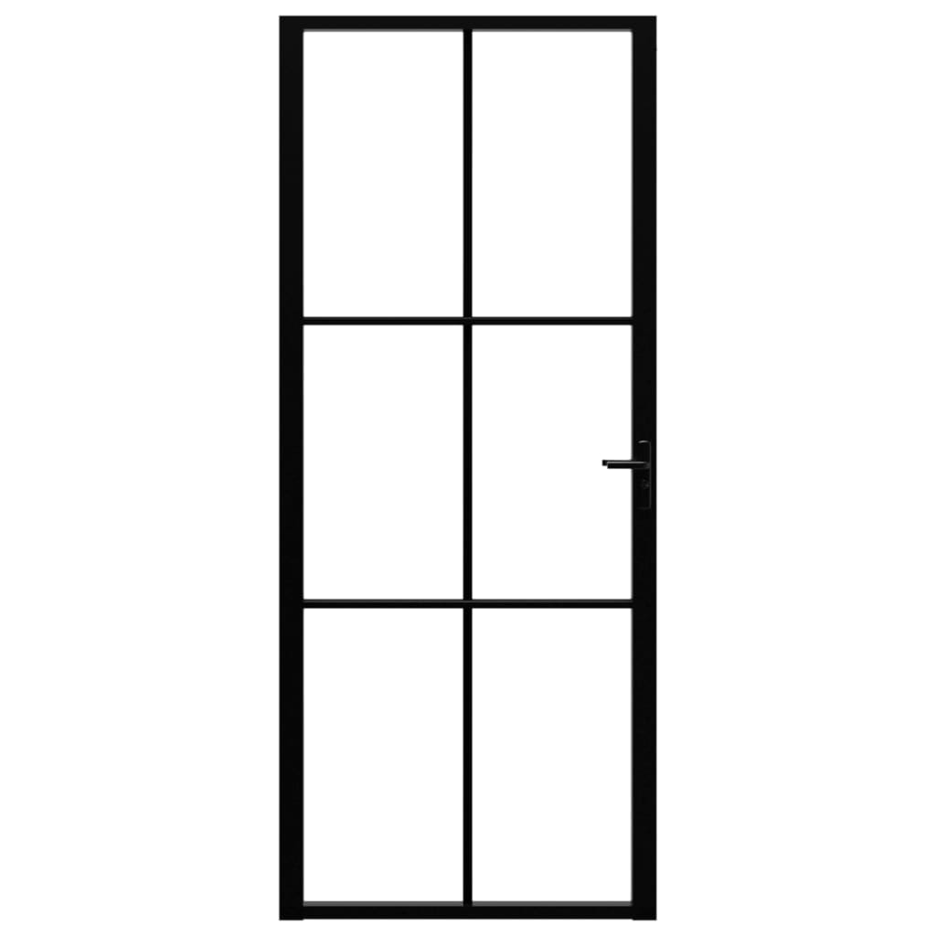

vidaXL Binnendeur 83x201,5 cm ESG-glas en aluminium zwart