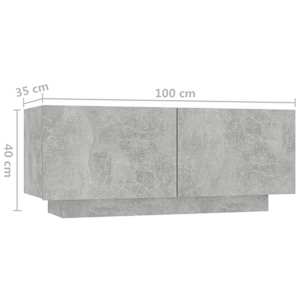Noční stolek betonově šedý 100 x 35 x 40 cm kompozitní dřevo - obrázek 9