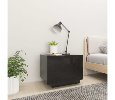vidaXL Naktinė spintelė, juodos spalvos, 100x35x40cm, MDP, blizgi