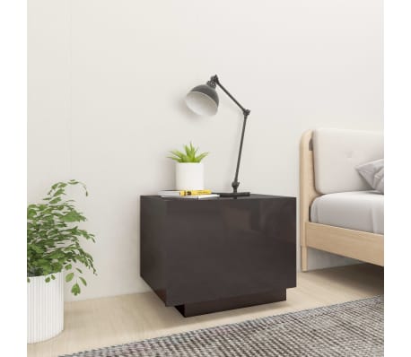 vidaXL Naktinė spintelė, pilkos spalvos, 100x35x40cm, MDP, blizgi