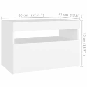 Noční stolek s LED osvětlením bílý 60x35x40 kompozitní dřevo - obrázek 15