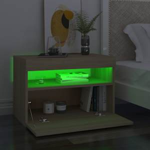 Noční stolek LED osvětlení dub sonoma 60x35x40 kompozitní dřevo - obrázek 3