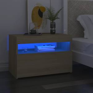 Noční stolek LED osvětlení dub sonoma 60x35x40 kompozitní dřevo - obrázek 1