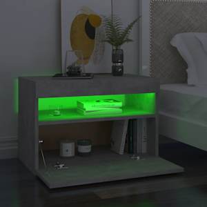 Noční stolek s LED osvětlením betonově šedý 60 x 35 x 40 cm - obrázek 3