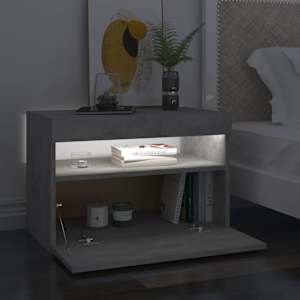 Noční stolek s LED osvětlením betonově šedý 60 x 35 x 40 cm - obrázek 4