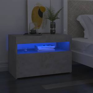 Noční stolek s LED osvětlením betonově šedý 60 x 35 x 40 cm - obrázek 1