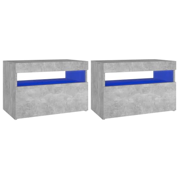 vidaXL &ouml;&ouml;kapid ja LED-tuled 2 tk, betoonhall, 60x35x40 cm