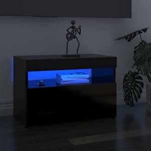vidaXL Comodini con Luci LED 2 pz Nero Lucido 60x35x40 cm