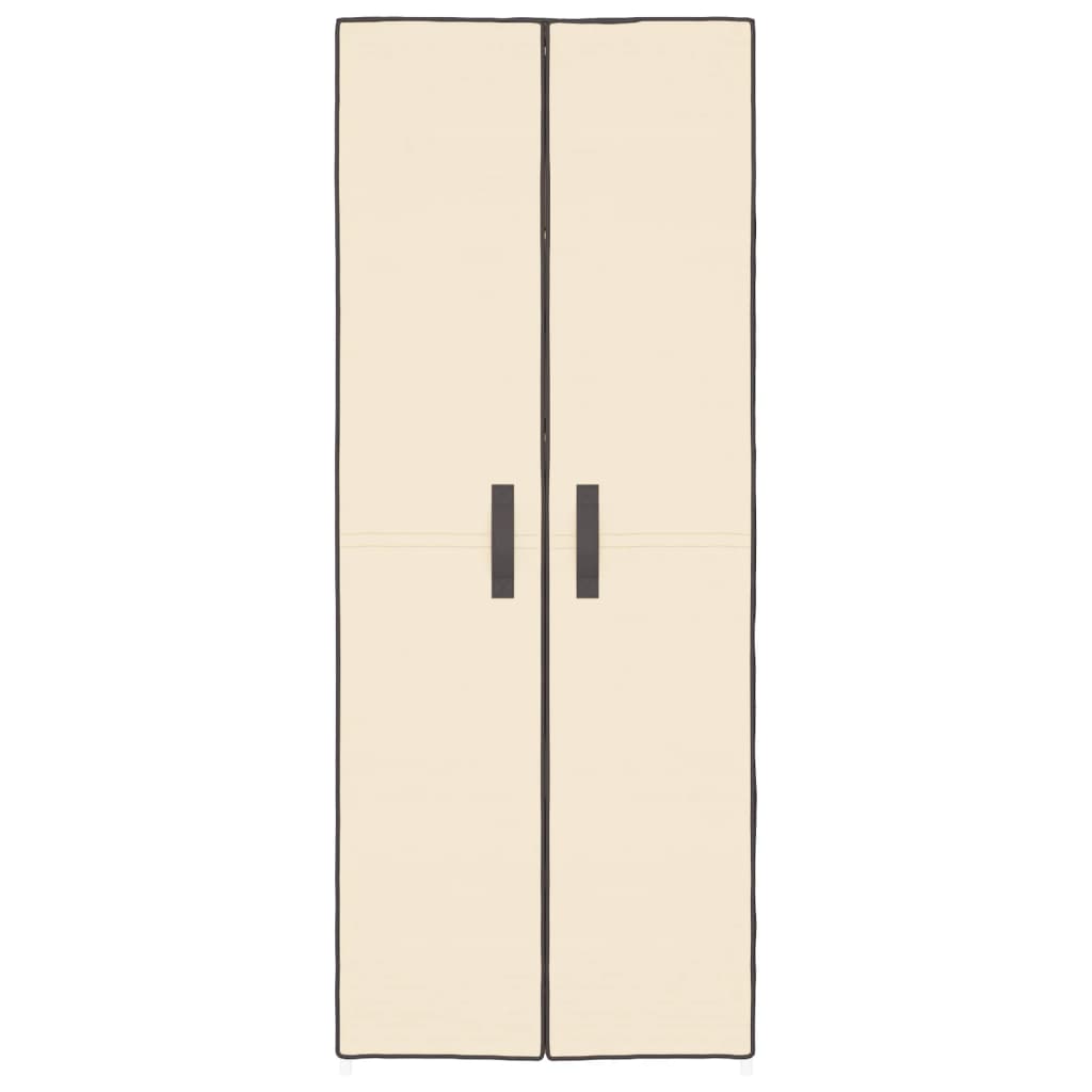 vidaXL Schoenenkast 60x30x166 cm stof crèmekleurig afbeelding