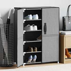 Omarica za čevlje siva 60x28x90 cm iz blaga