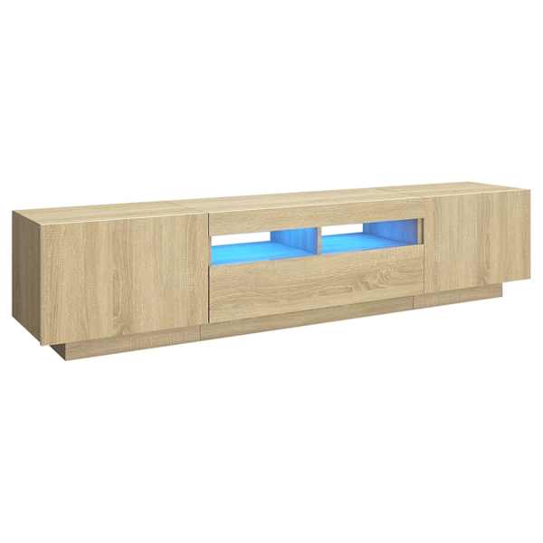 vidaXL telerikapp LED-tuledega, Sonoma tamm, 180 x 35 x 40 cm
