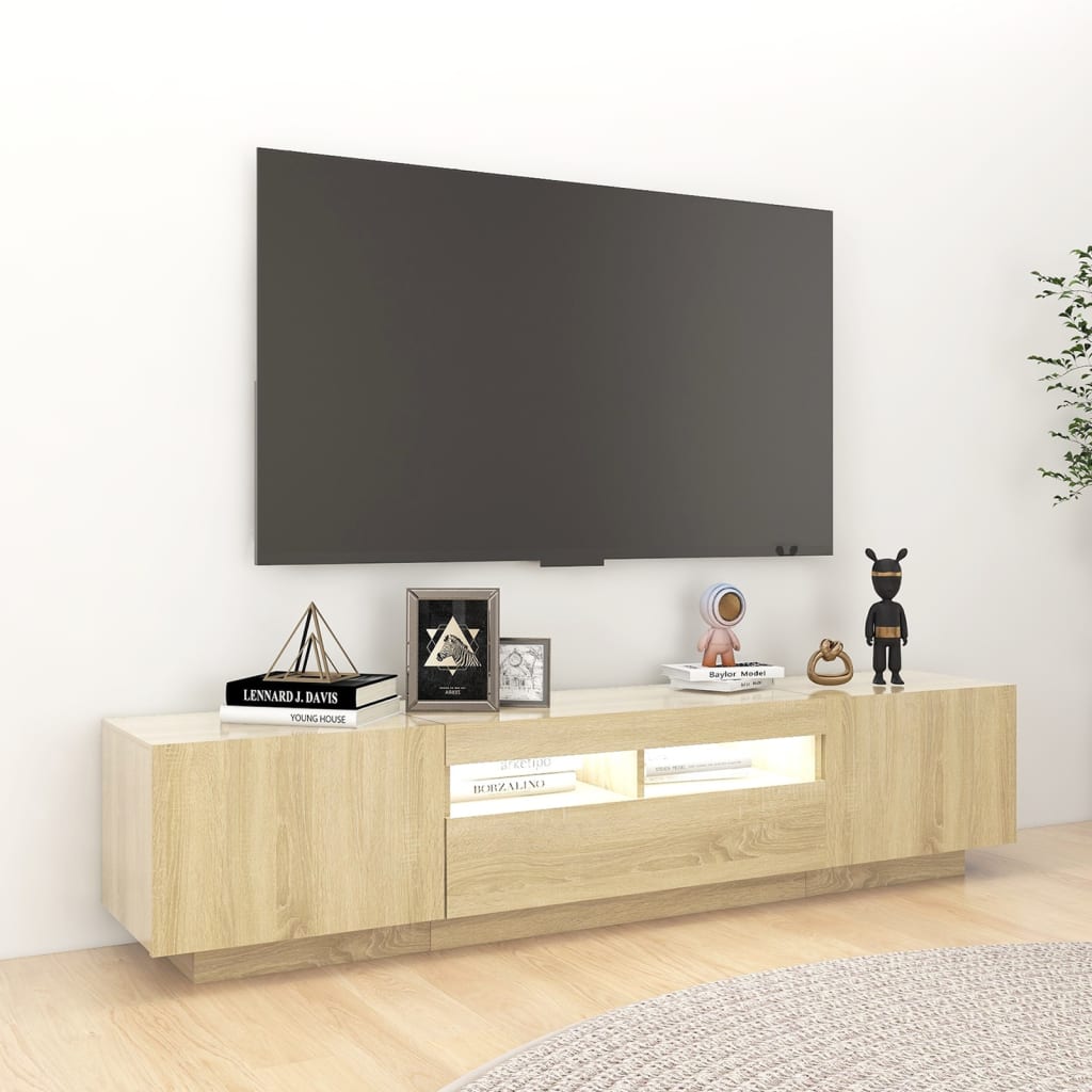 TV omarica z LED lučkami sonoma hrast 180x35x40 cm