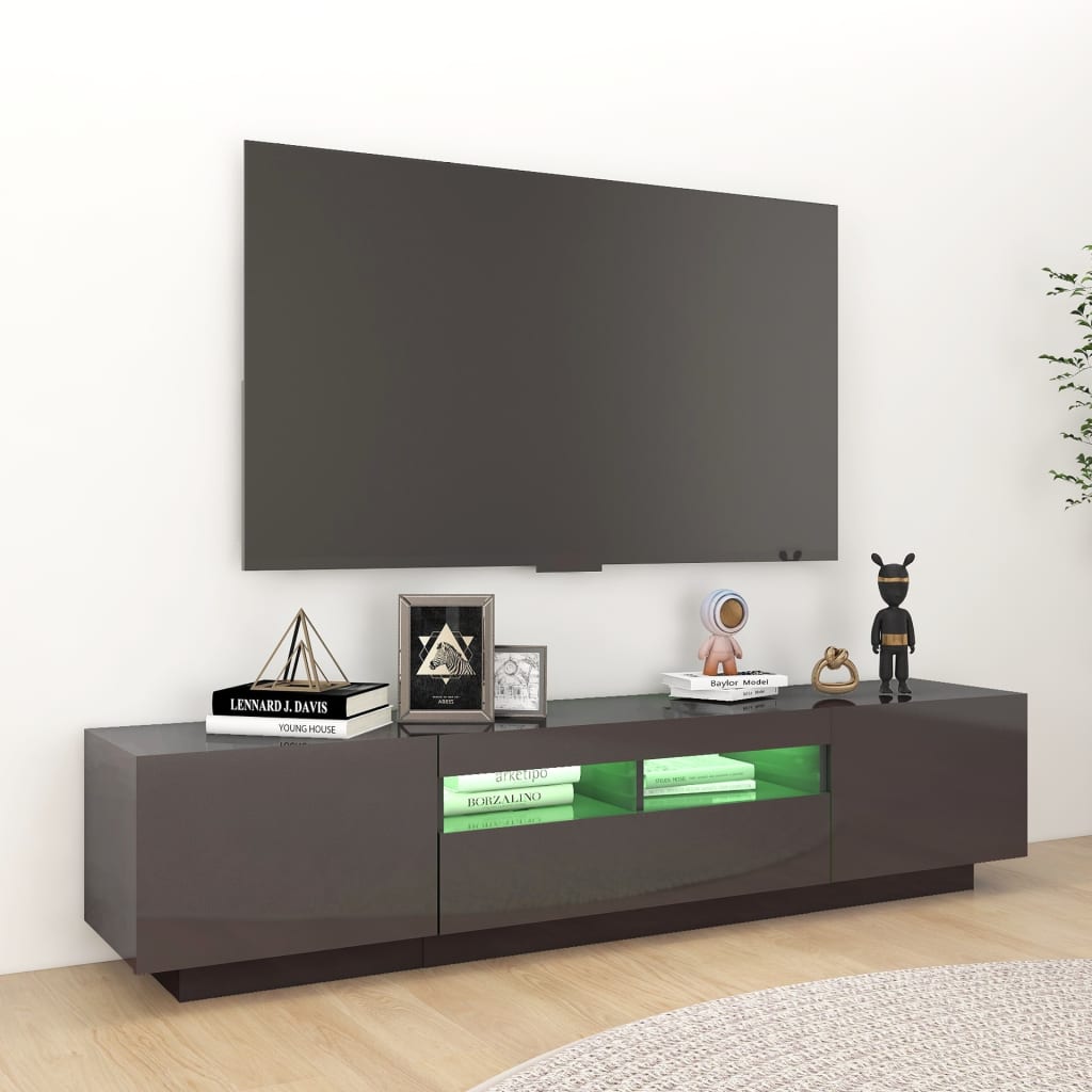

vidaXL Tv-meubel met LED-verlichting 180x35x40 cm hoogglans grijs
