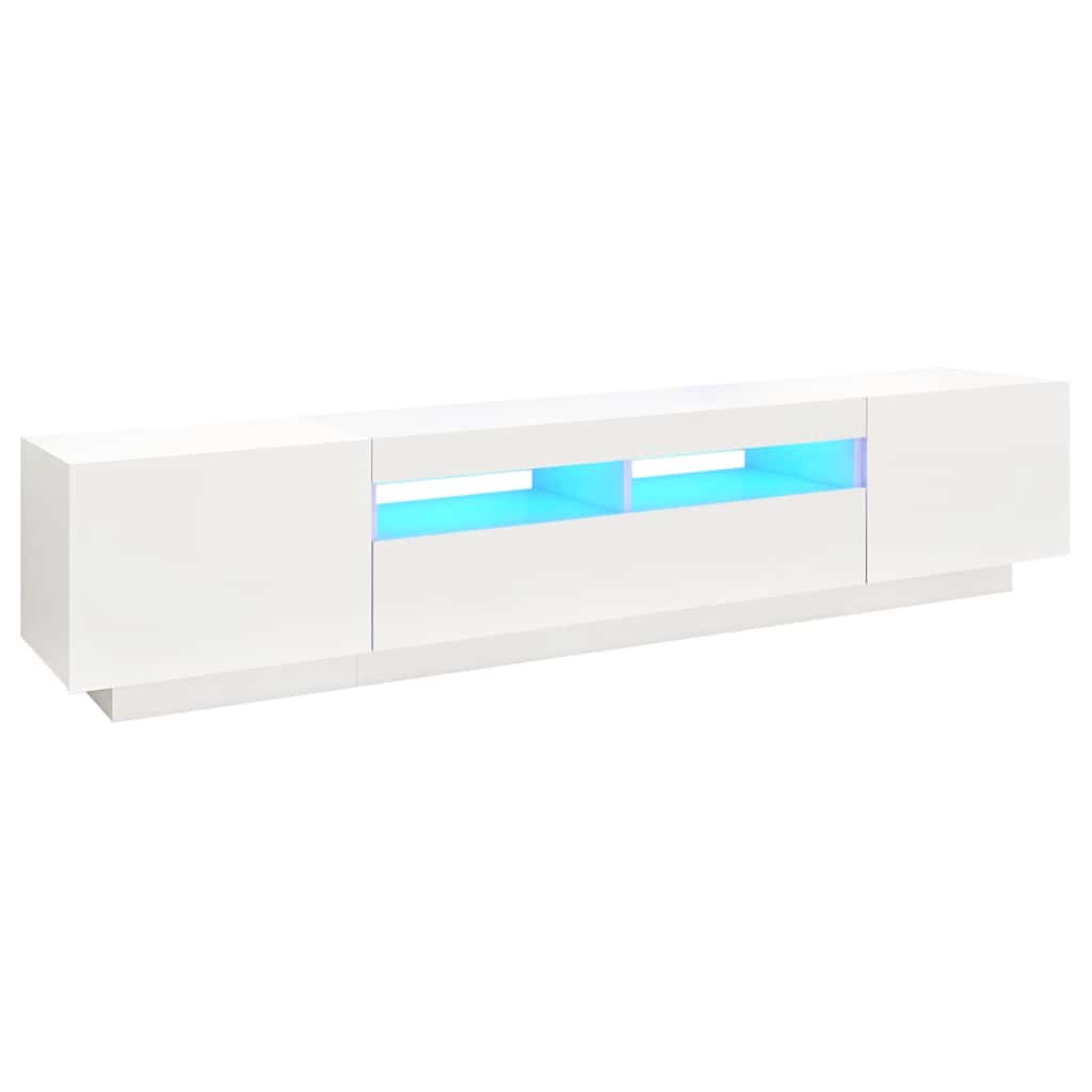 vidaXL TV skĹ™Ă­Ĺ�ka s LED osvÄ›tlenĂ­m bĂ­lĂˇ 200 x 35 x 40 cm