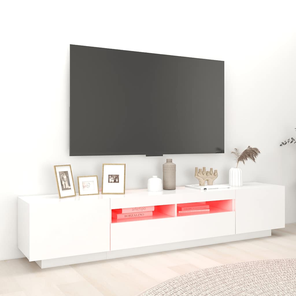 

vidaXL Tv-meubel met LED-verlichting 200x35x40 cm wit