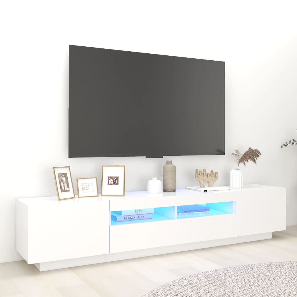 BOO – Meuble TV avec LED 200cm Blanc | meublestv.fr