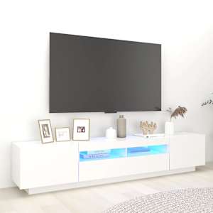 TV skříňka s LED osvětlením bílá 200 x 35 x 40 cm