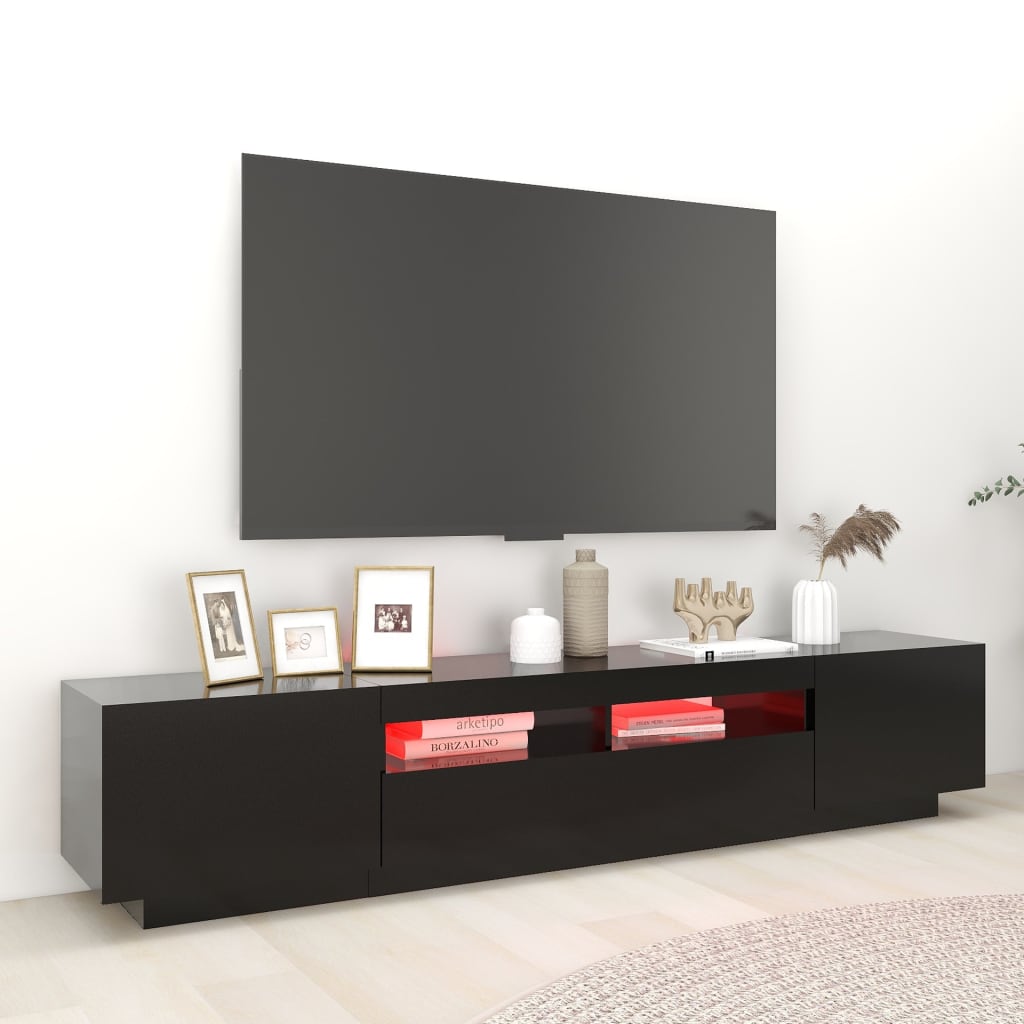 

vidaXL Tv-meubel met LED-verlichting 200x35x40 cm zwart