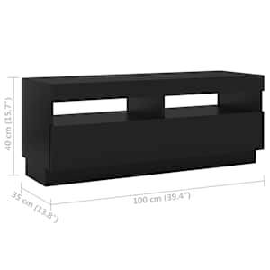 TV skříňka s LED osvětlením černá 200 x 35 x 40 cm - obrázek 12