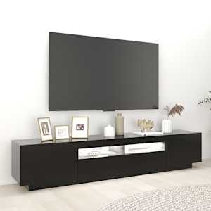 TV skříňka s LED osvětlením černá 200 x 35 x 40 cm - obrázek 4