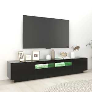 TV skříňka s LED osvětlením černá 200 x 35 x 40 cm - obrázek 5