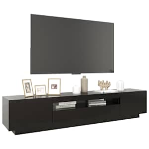 TV skříňka s LED osvětlením černá 200 x 35 x 40 cm - obrázek 6