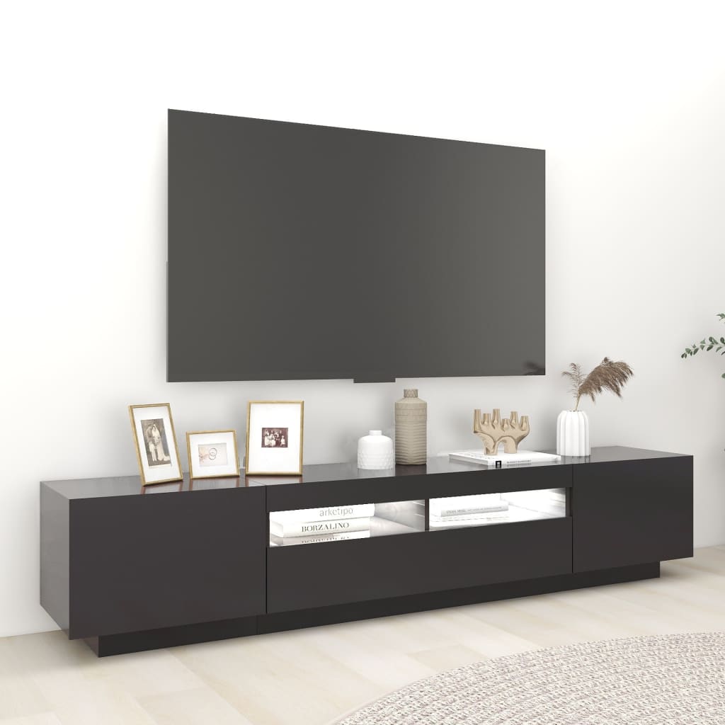 

vidaXL Tv-meubel met LED-verlichting 200x35x40 cm grijs