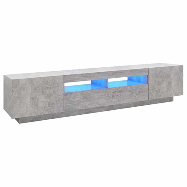 vidaXL telerialus LED-tuledega, betoonhall, 200 x 35 x 40 cm