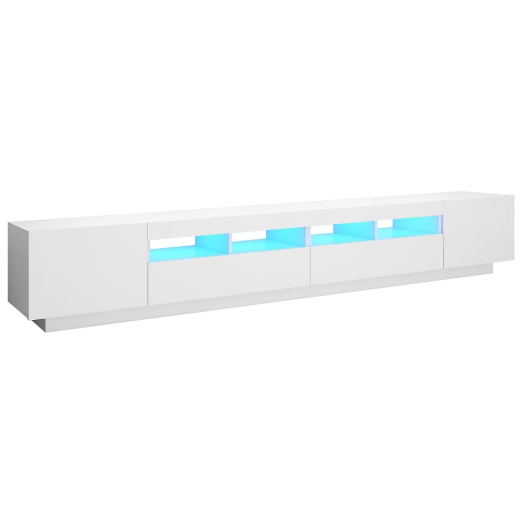 Afbeelding van vidaXL Tv-meubel met LED-verlichting 260x35x40 cm wit