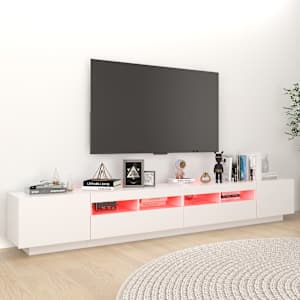 TV skříňka s LED osvětlením bílá 260 x 35 x 40 cm - obrázek 5