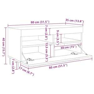 TV skříňka s LED osvětlením bílá 260 x 35 x 40 cm - obrázek 9