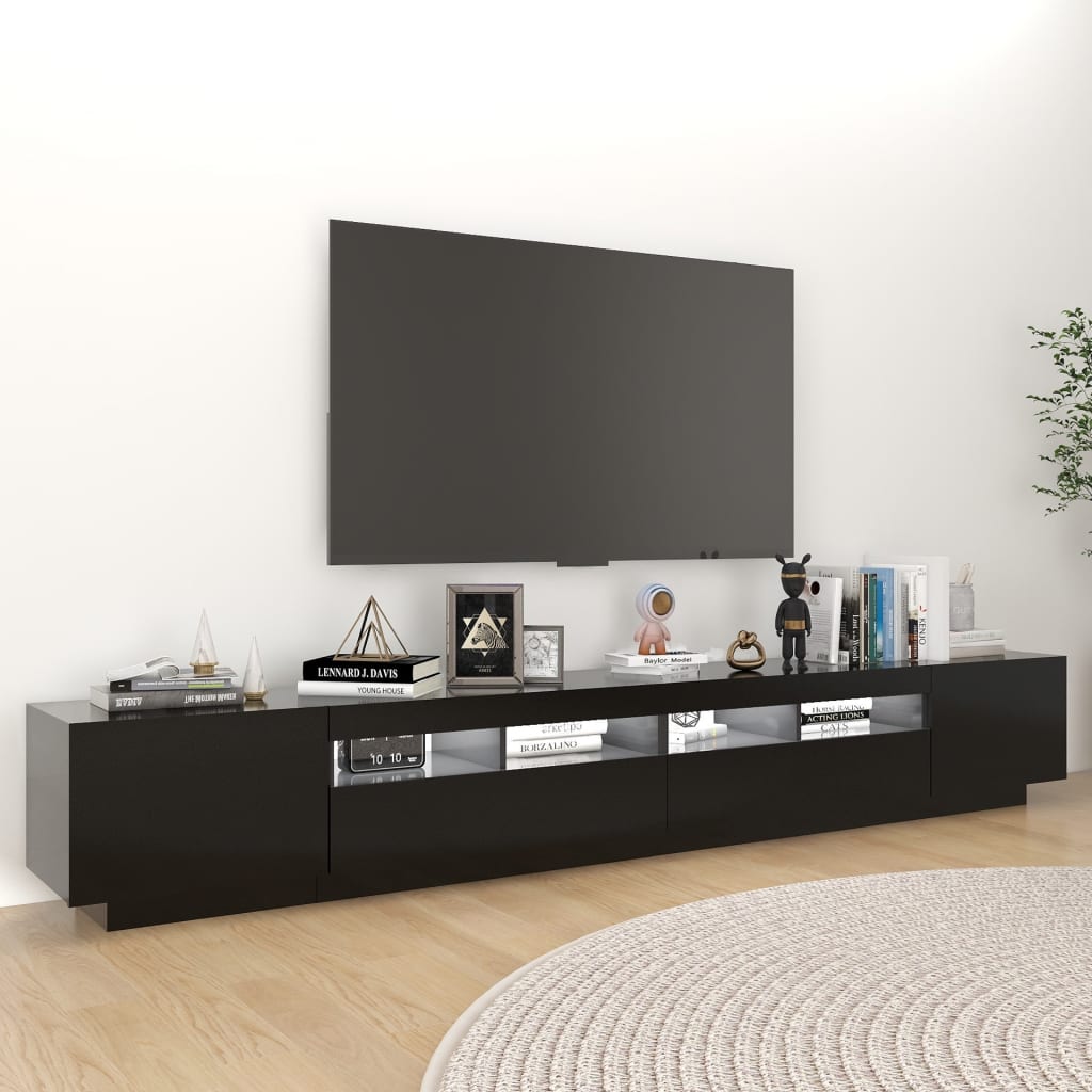 

vidaXL Tv-meubel met LED-verlichting 260x35x40 cm zwart