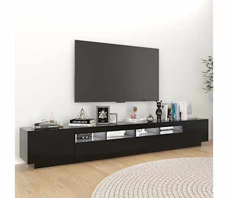vidaXL Tv-meubel met LED-verlichting 260x35x40 cm zwart