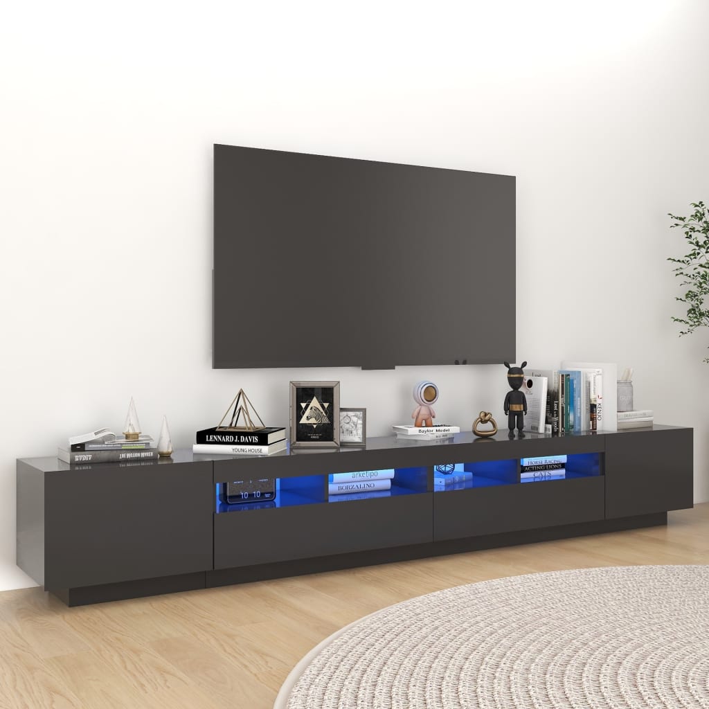 BOO – Meuble TV avec LED 260cm Gris | meublestv.fr