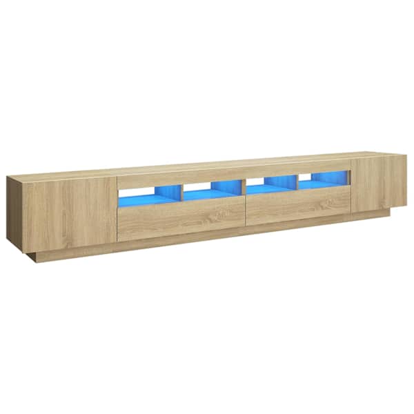 vidaXL telerikapp LED-tuledega, Sonoma tamm, 260 x 35 x 40 cm