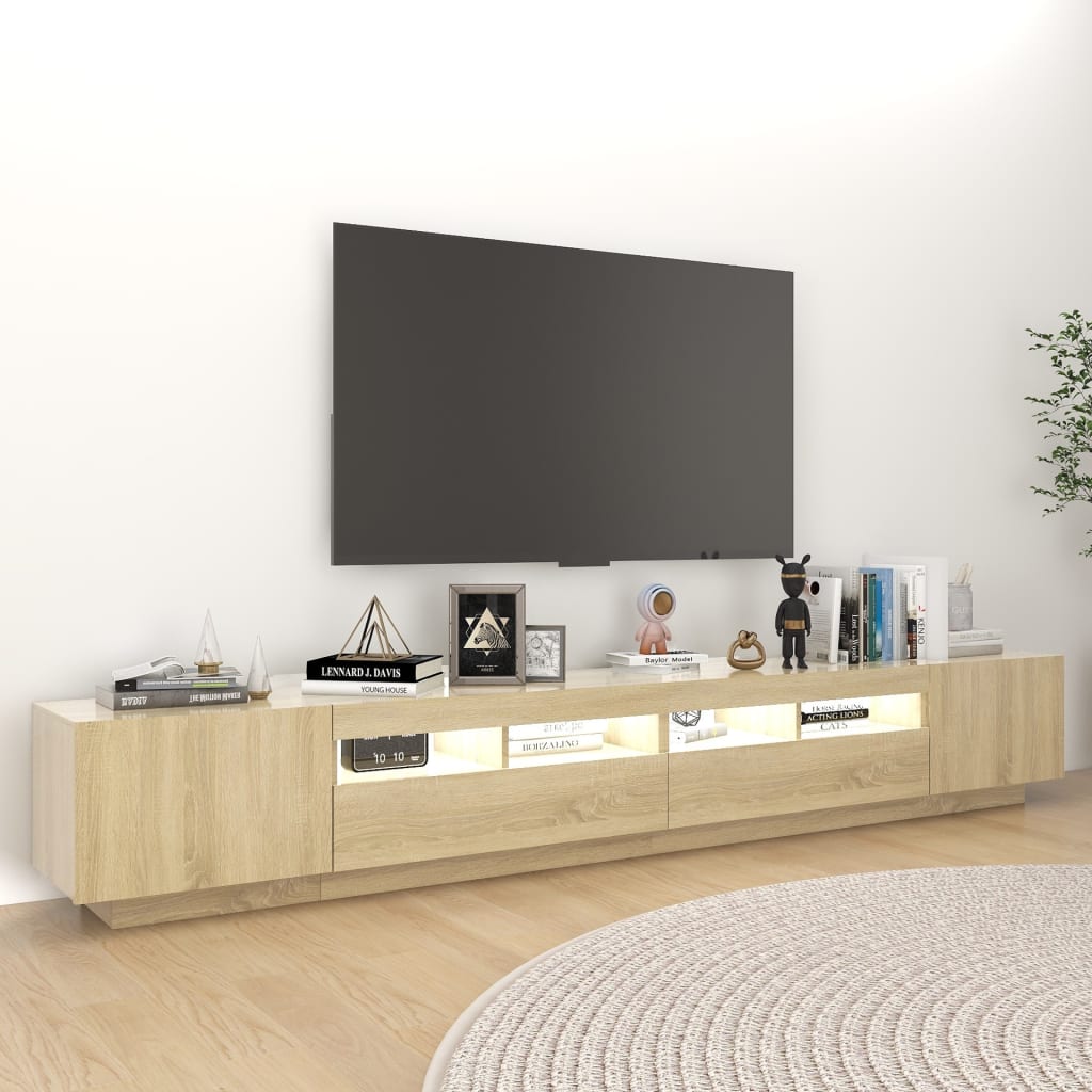 

vidaXL Tv-meubel met LED-verlichting 260x35x40 cm sonoma eikenkleurig