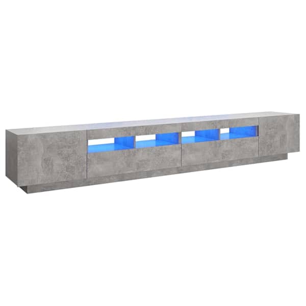 vidaXL telerialus LED-tuledega, betoonhall, 260 x 35 x 40 cm