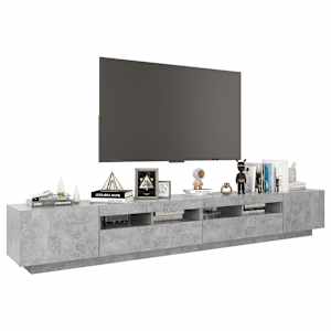 TV skříňka s LED osvětlením betonově šedá 260 x 35 x 40 cm - obrázek 6