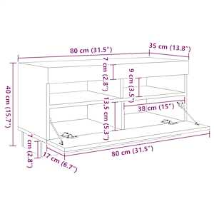 TV skříňka s LED osvětlením betonově šedá 260 x 35 x 40 cm - obrázek 10