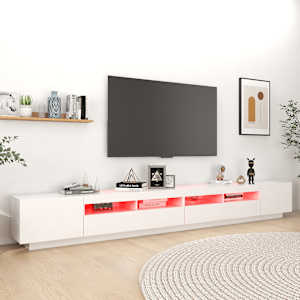 TV skříňka s LED osvětlením bílá 300 x 35 x 40 cm - obrázek 4