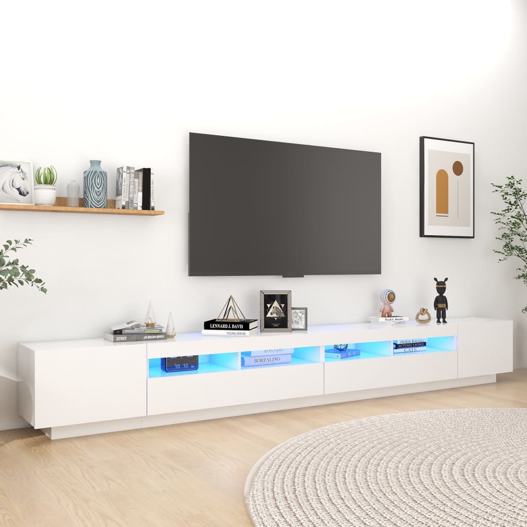 BOO – Meuble TV avec LED 300cm Blanc | meublestv.fr