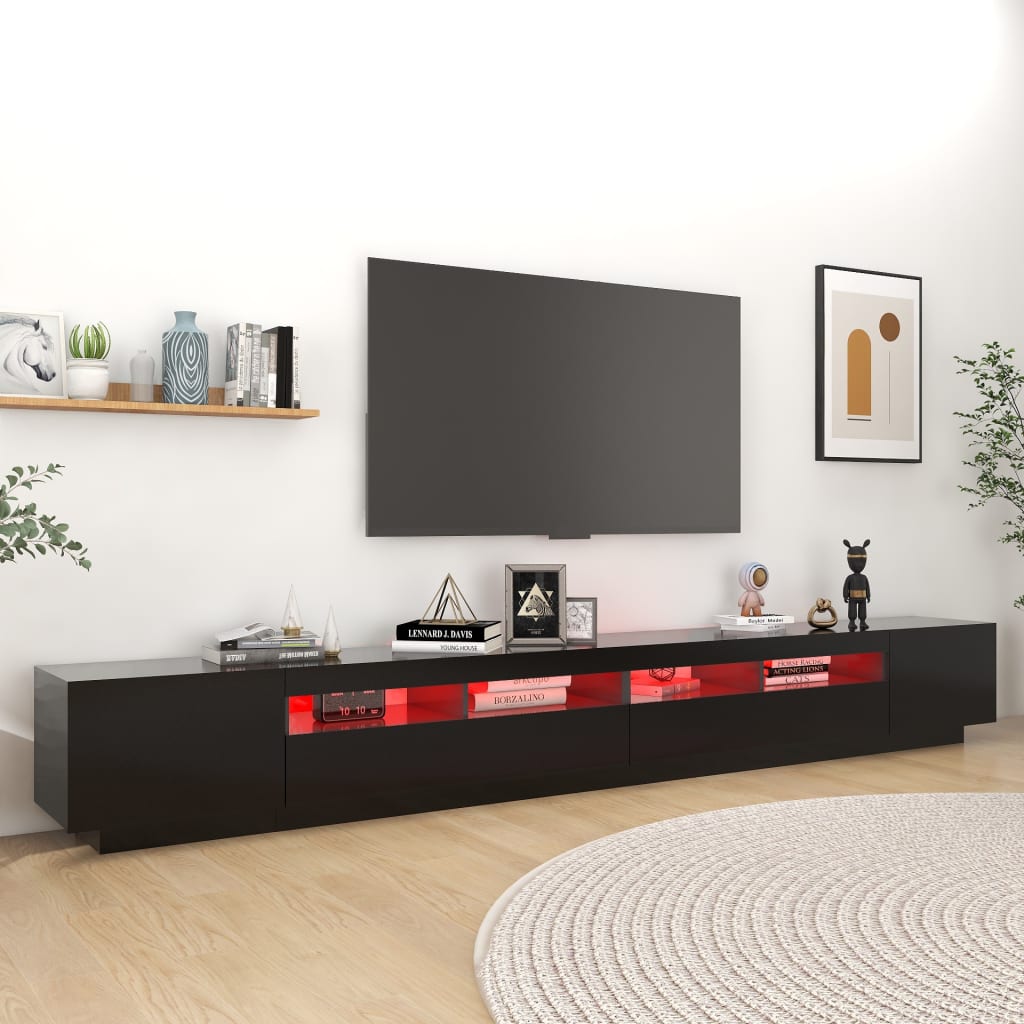 

vidaXL Tv-meubel met LED-verlichting 300x35x40 cm zwart