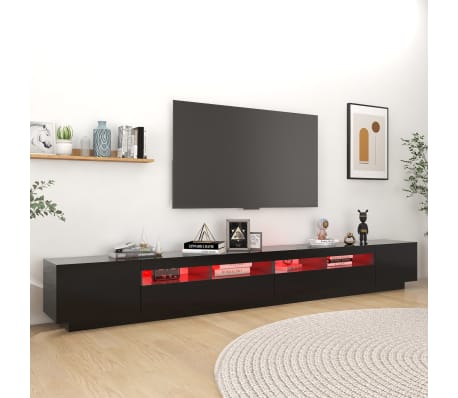 vidaXL Tv-meubel met LED-verlichting 300x35x40 cm zwart