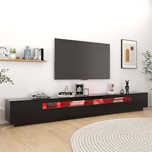 TV skříňka s LED osvětlením černá 300 x 35 x 40 cm - obrázek 3