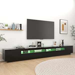 TV skříňka s LED osvětlením černá 300 x 35 x 40 cm - obrázek 4