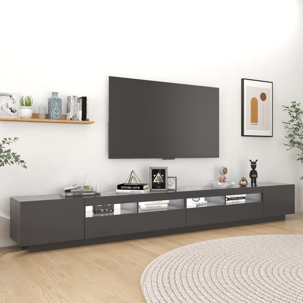 

vidaXL Tv-meubel met LED-verlichting 300x35x40 cm grijs
